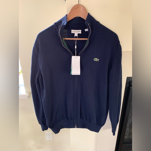 Lacoste Other - Lacoste Men’s Organic Cotton Sweater 5 Large Full Zip Long Sleeve Classic $155